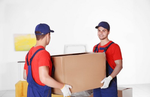 Packed household items ready for transport during a local house move