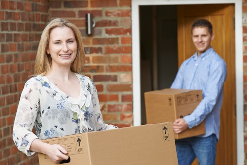 Removal van being loaded for a house move in Watford