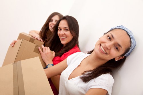 Careful handling of furniture with protective equipment