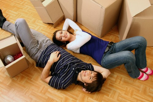 Professional loading of furniture into a removals van in Watford